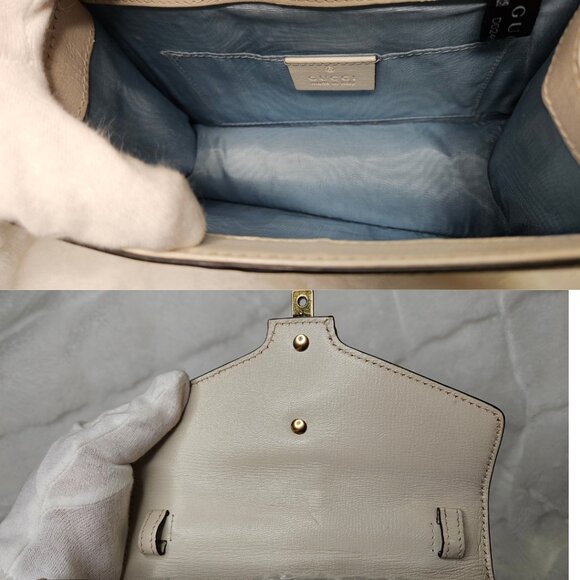 Authentic Gucci Sylvie Off White Colored Bag Gold Star Print- Authenticity Cert - Picture 17 of 17